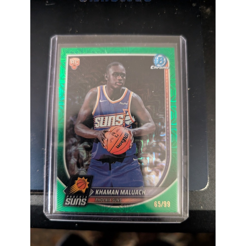 2024-25 Bowman Chrome Khaman Maluach Green Shimmer Refractor RC 65/99 BCV-10